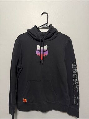 Fox Black Crewneck Hoodie with Gradient Fox Logo